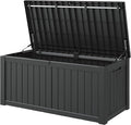120 Gallon Outdoor Storage Box, Resin Deck Boxes Outdoor Waterproof by WTFGO