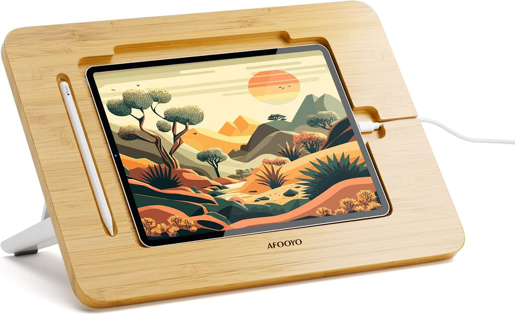 AFOOYO Bamboo Tablet Drawing Stand - Portable & Adjustable 5