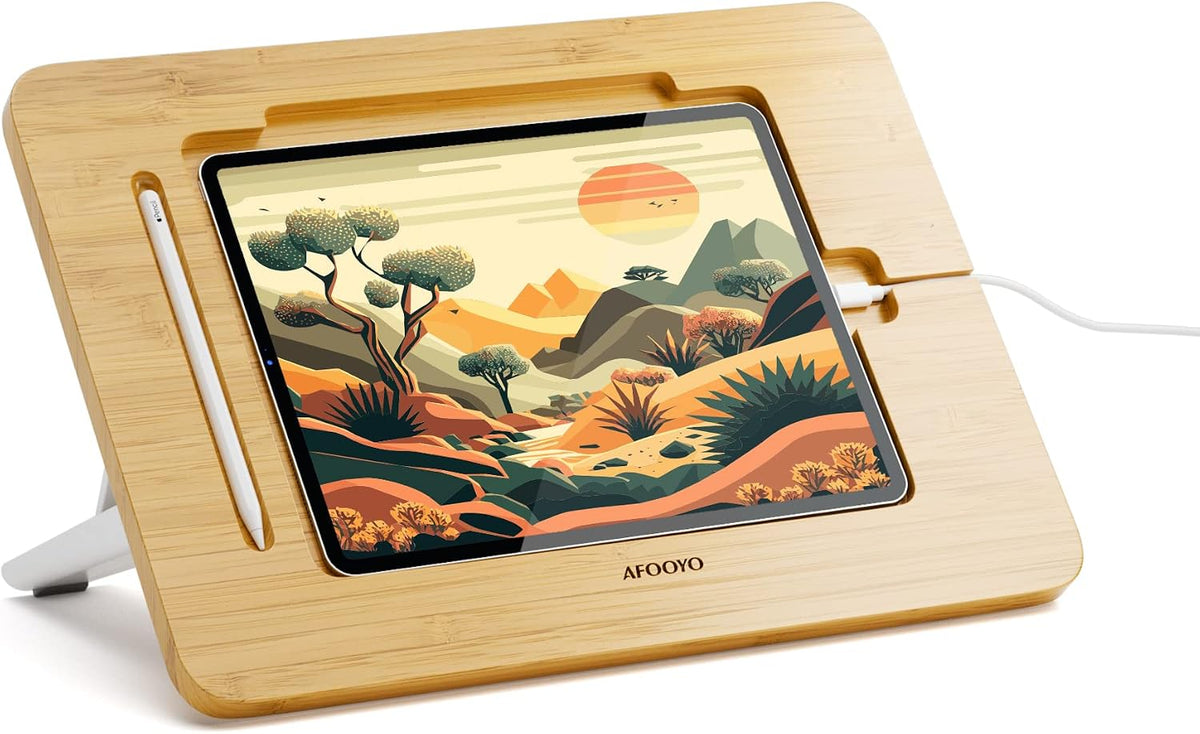 AFOOYO Bamboo Tablet Drawing Stand - Portable & Adjustable 5