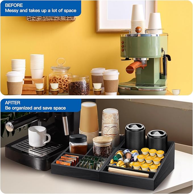 Coffee Station Organizer Coffee Condiment Service Tray - Image 3