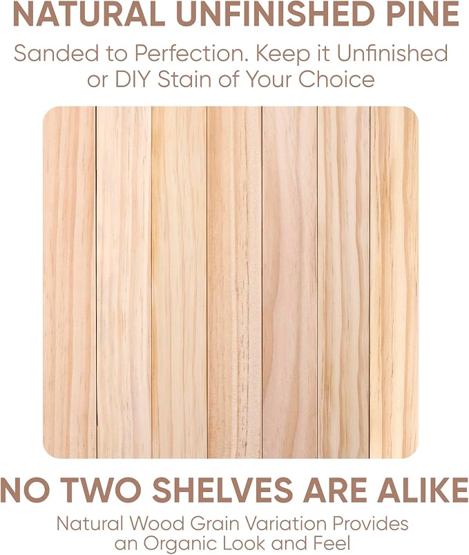 Homeforia 42 inch Wood Floating Shelf, High End Solid Natural Wood 42inch Large - Image 7
