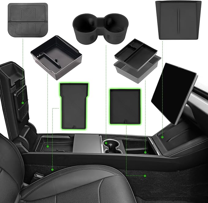 7PCS Center Console Organizer Tray by Foronetry