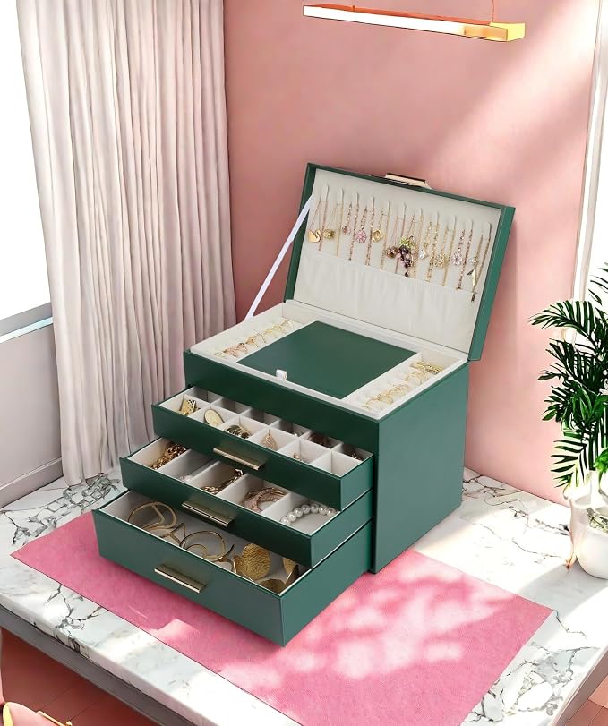BOOVO Jewelry Boxes for Women, 5 Layer Jewelry Organizer - Image 7