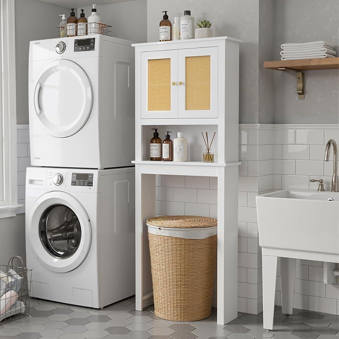 Over The Toilet Storage Cabinet, Behind Toilet Bathroom Organizer - Image 7