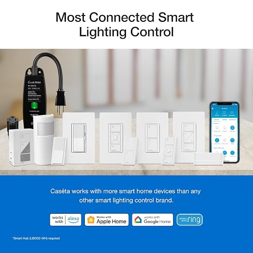 Lutron Caseta Original Smart Dimmer Switch Kit, 2 Dimmer Switches, 2 Wall Plates - Image 13