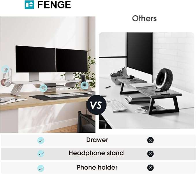 Fenge Dual Monitor Stand, 42.5 Inch Monitor Riser - Image 4