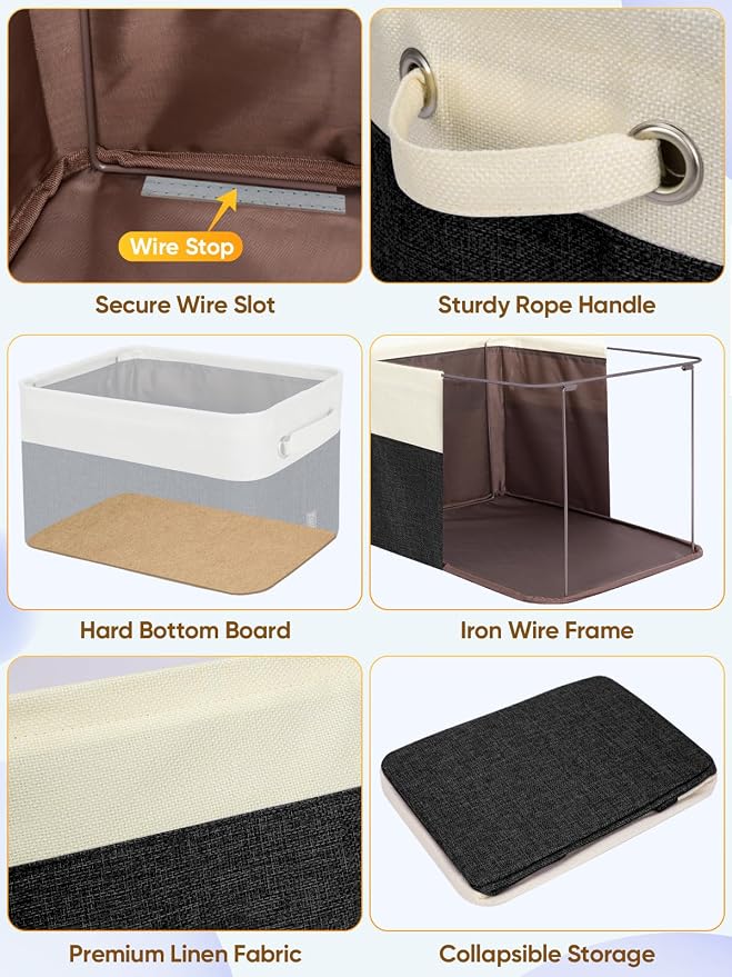 BALEINE 2 Pack Fabric Storage Bins - Image 6