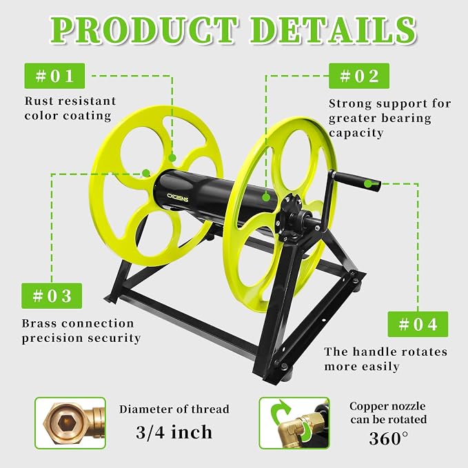 Stainless Steel Garden Hose Reel - Image 6
