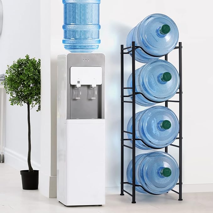 smusei 5 Gallon Water Bottle Jug Holder 4 Tier Heavy Duty Cooler Jug Storage - Image 2