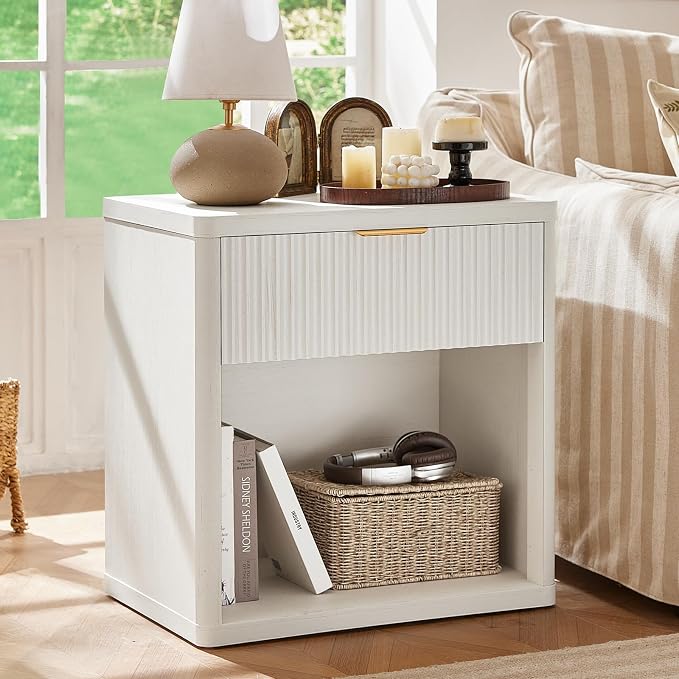 LEYAOYAO Fluted Farmhouse Nightstand Set of 2 - Image 2