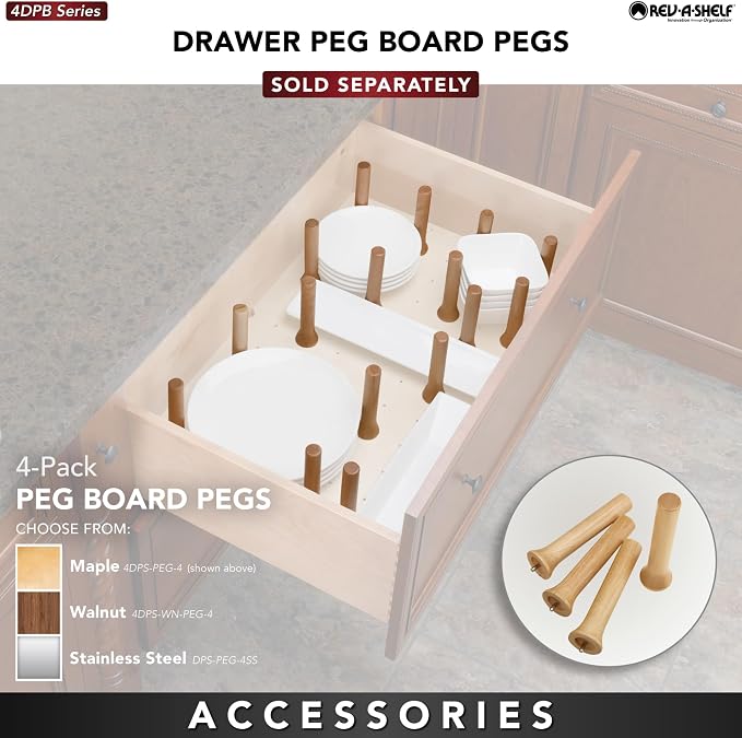 Rev-A-Shelf Trimmable Pegboard Drawer Divider Organizer, Trim to Fit Wooden - Image 8