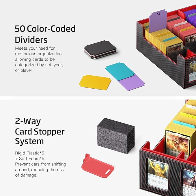 Trading Card Storage Box 5-Row 3900+ Capacity, TCG MTG Card Case - Image 4