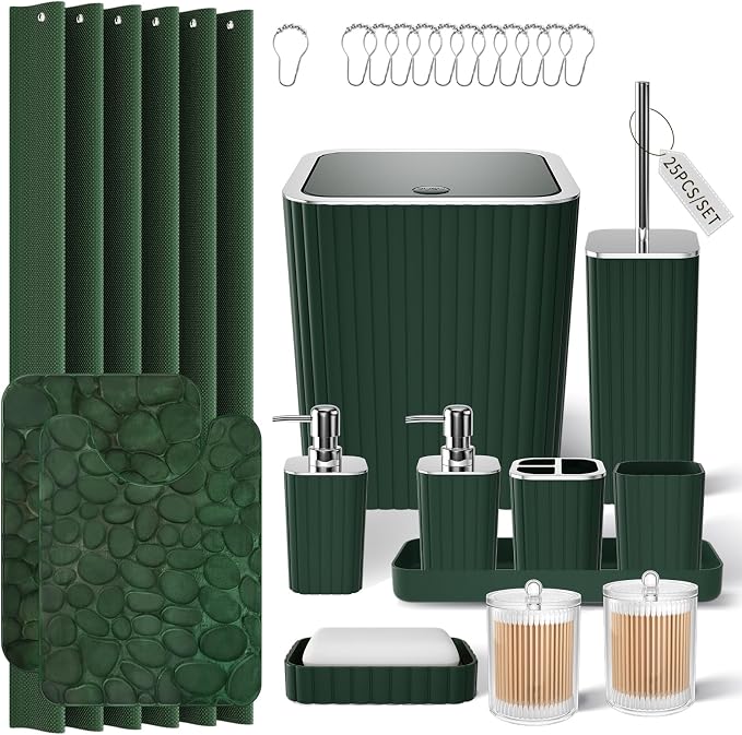 Bathroom Set- 25PC Green Bathroom Sets, Bathroom Set by BetterbathroomwithXLHOME
