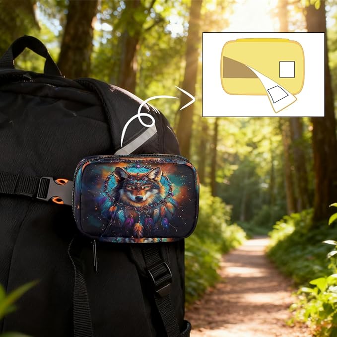 Majestic Wolf Dreamcatcher Pill Organizer Travel Medicine Case - Image 5