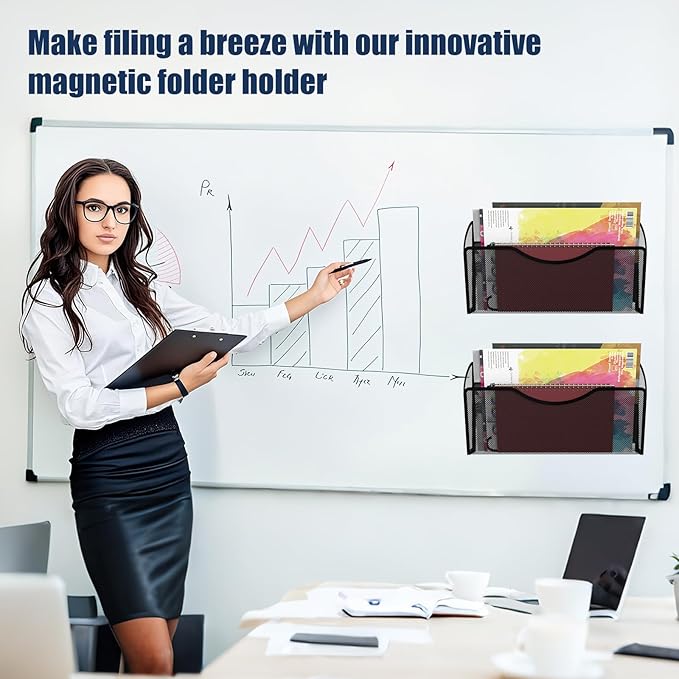 Magnetic File Holder 1 Pockets File Folder Organizer, Office Hanging Magazine - Image 6