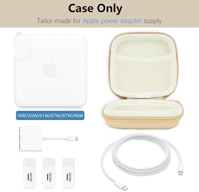 Charger Case for Macbook, Portable Tech Electronic Organizer Bag, Travel - Image 3