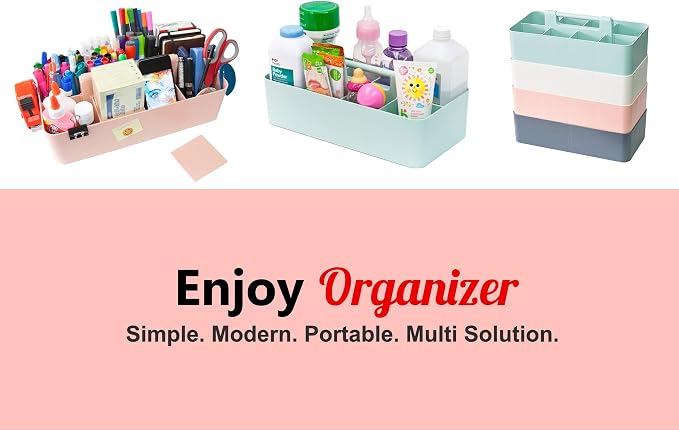 2 PACK Portable DIY 8 Dividers Durable Plastic Tote Tool & Supply Cleaning Caddy - Image 4