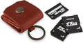 Leather SD Card Holder Keychain, SD Card Case Key Fob, Micro SD Card Holder by MAKYN