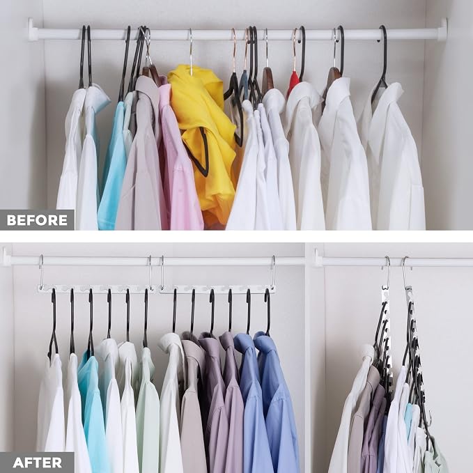 HOUSE DAY Space Saving Hangers for Clothes 4 Pack, Heavy Duty Hanger Organizer - Image 5