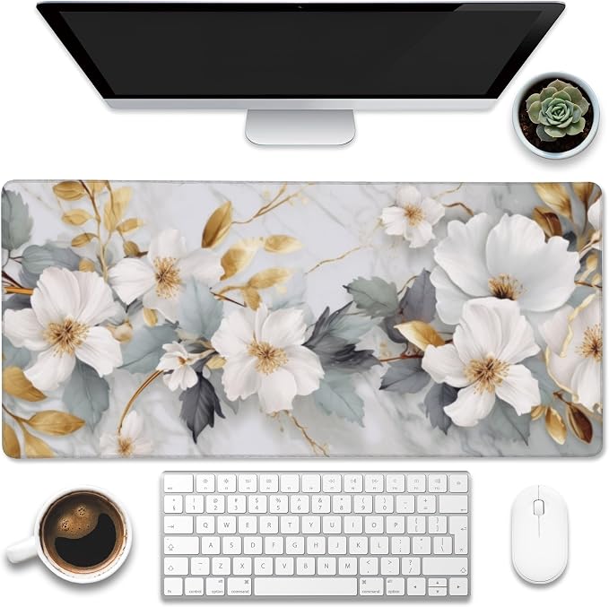 Desk Mat, Extended Big Computer Keyboard Mouse Pad by Eflxamz
