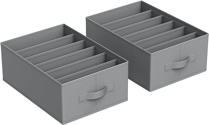 SONGMICS Set of 2 Large Size Wardrobe Clothes Organizers, 6-Compartment by SONGMICSbySONGMICSHOME