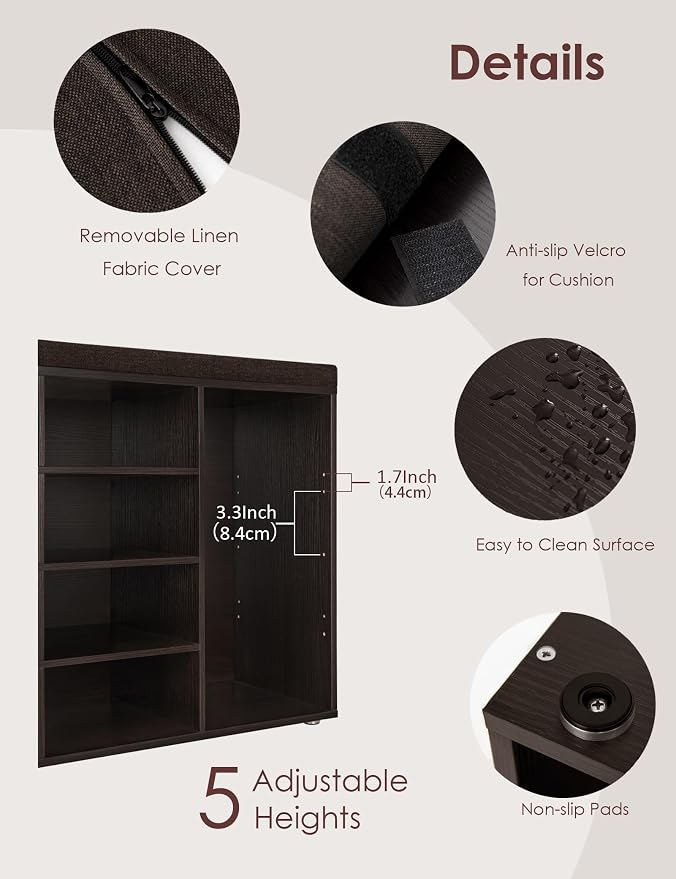 DINZI LVJ Shoe Storage Bench - Image 4