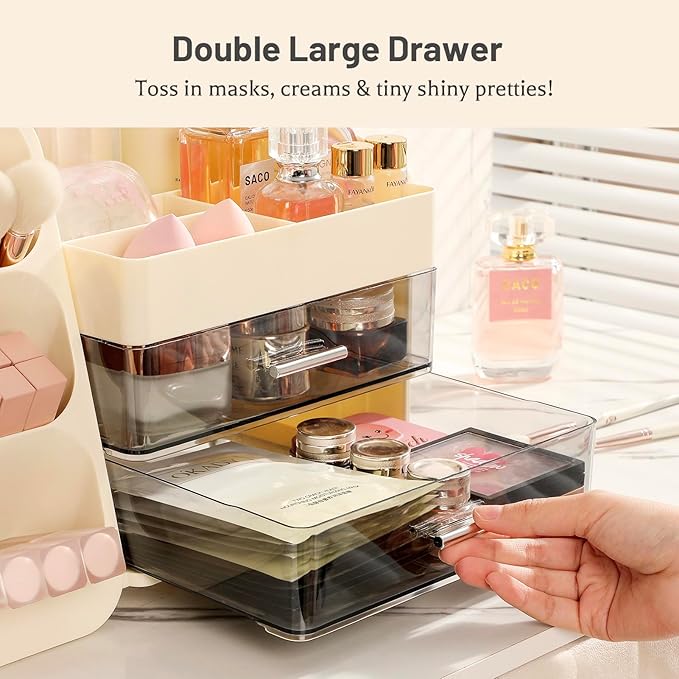Aveniee Makeup Organizer with Drawers, Large Bathroom Countertop Storage - Image 5
