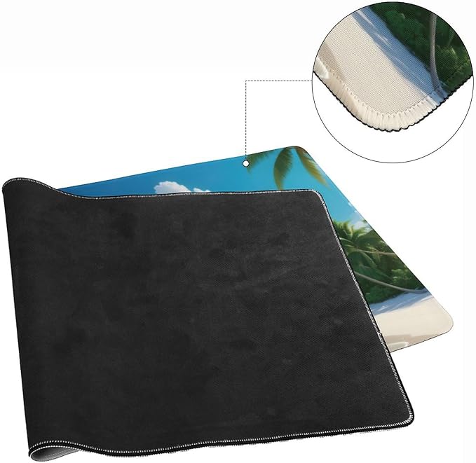 Tropical Beach Large Mouse Pad, Vintage Aesthetic Gaming Desk Mat, XXL Keyboard - Image 5