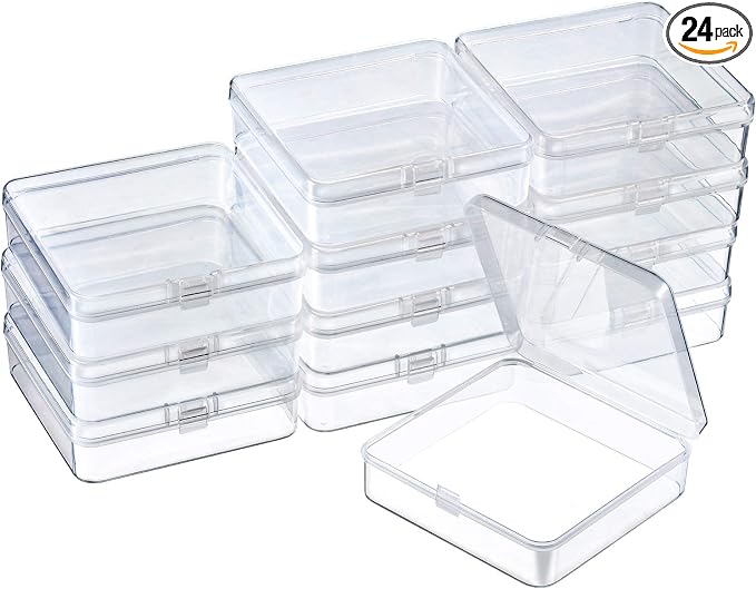 SATINIOR 24 Packs Small Clear Plastic Beads Storage Containers Box by SATINIOR