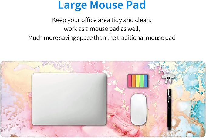 Cute Pink Marble Large Mouse Pad, Gaming Keyboard Desk Pad, Extended Mouse Mat - Image 8