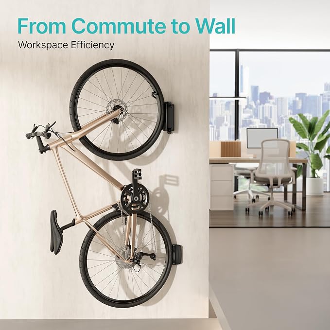 Bike Rack Garage, Heavy Duty Swivel Bike Wall Mount, Holds 77 Lbs, Bike Hangers - Image 7