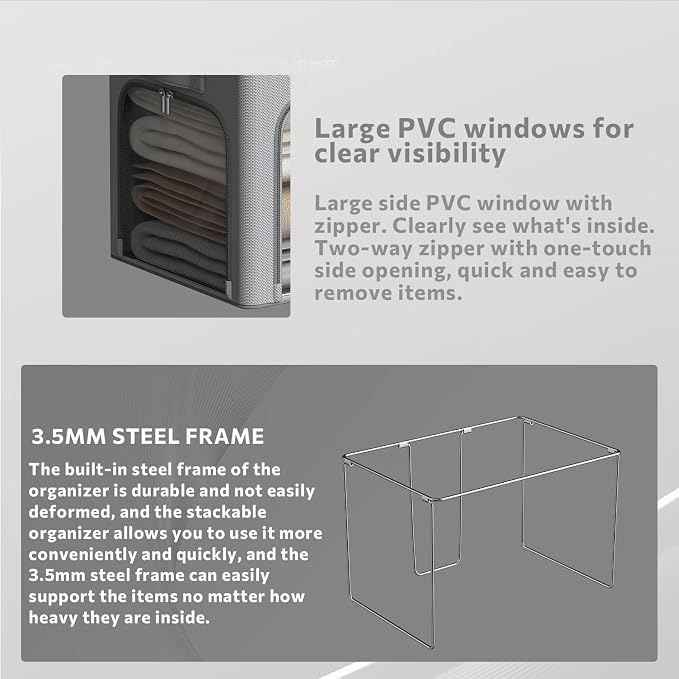 CYhom 3Pack Clothes Storage Bins - Image 8