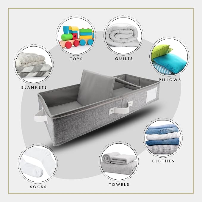 HOMELUX THEORY 2pc Under Bed Storage Containers, Bedroom Under the Bed Drawer - Image 5