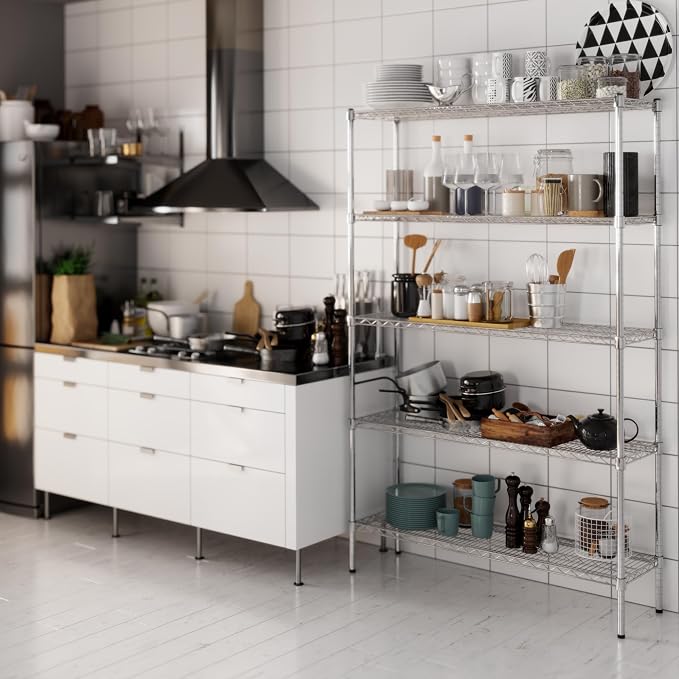 14" Deep x 48" Wide x 74" Height Wire Shelving Kit | 5-Tier | NSF Commercial - Image 8