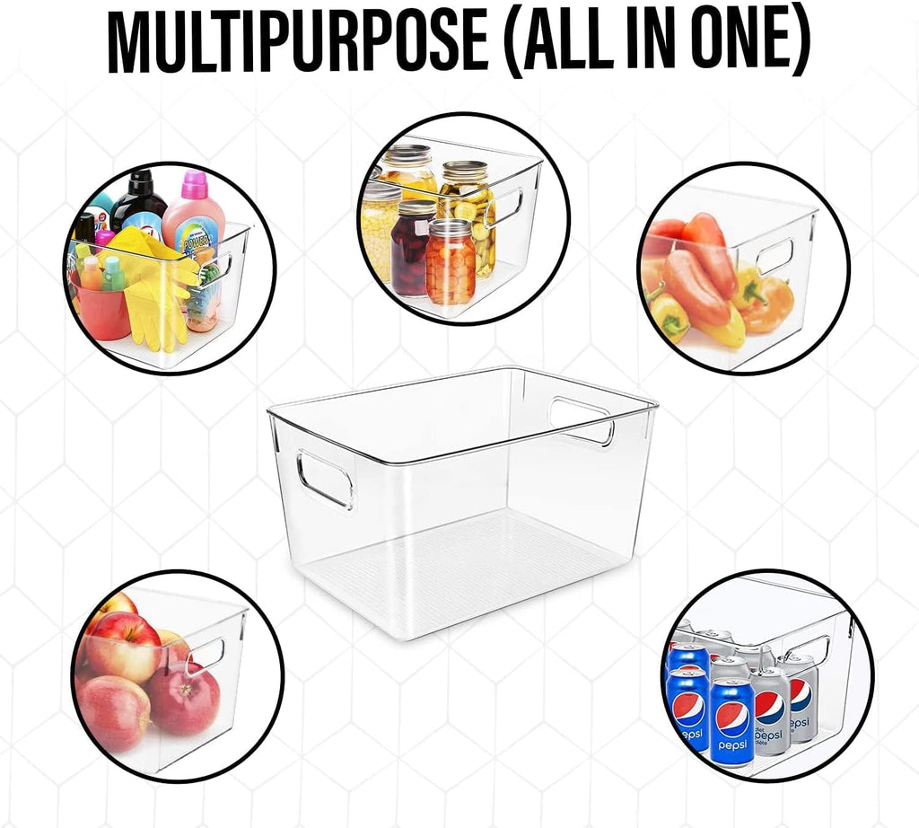 Clear Plastic Storage Bins, Pantry Organizers and Storage or Kitchen