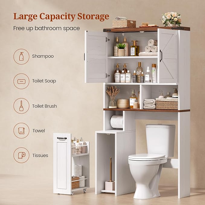 Farmhouse Over The Toilet Storage Cabinet - Image 5
