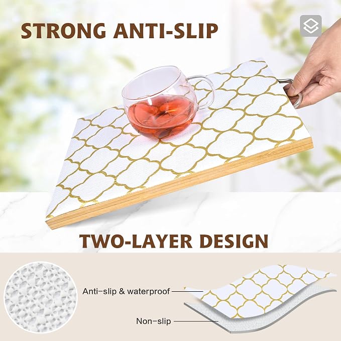 Shelf Liners for Kitchen Cabinets 23in x 20FT Non Adhesive Drawer Liner Gold - Image 2
