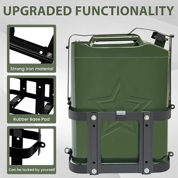 JUST-V Jerry Gas Can Holder 5 Gallon Water Storage Containers Holder Mount Only - Image 6