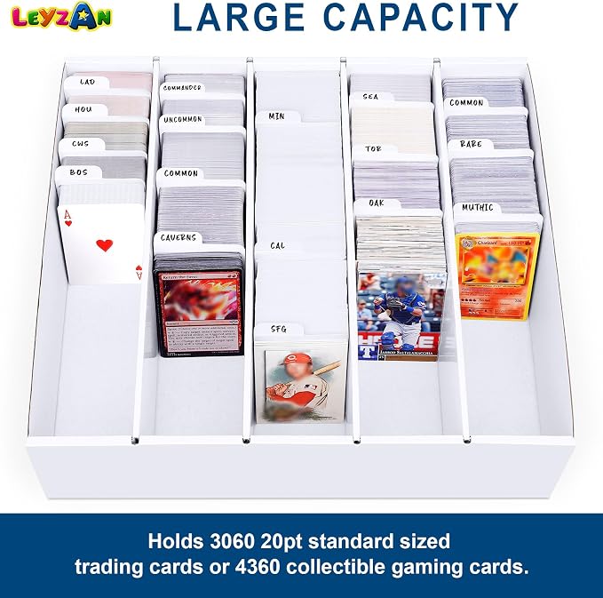 5 Row Trading Card Storage Box, 2 Pack Cardboard Storage Box - Image 5