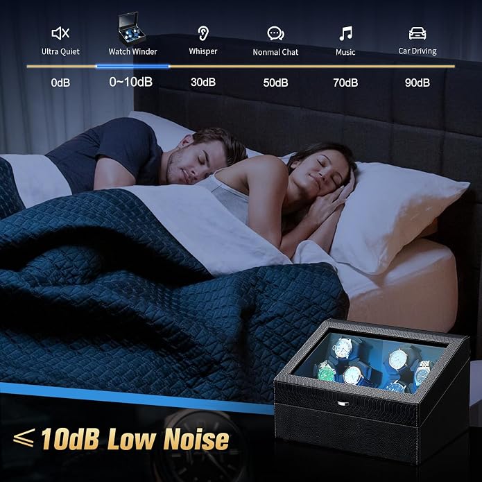 Watch Winder for Automatic Watches, Ultra Quiet Motor, 4 Automatic Watches and - Image 4