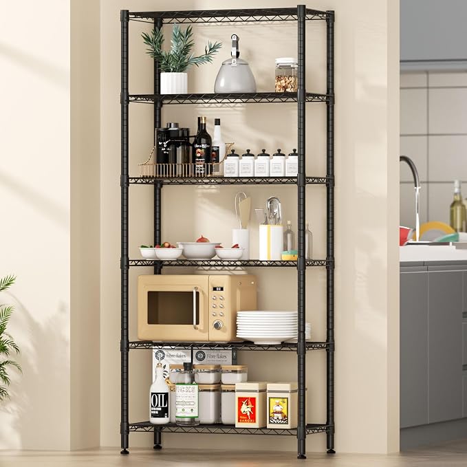 6 Tier Adjustable Storage Shelves, Heavy Duty Metal Utility Shelf 900LBS - Image 8