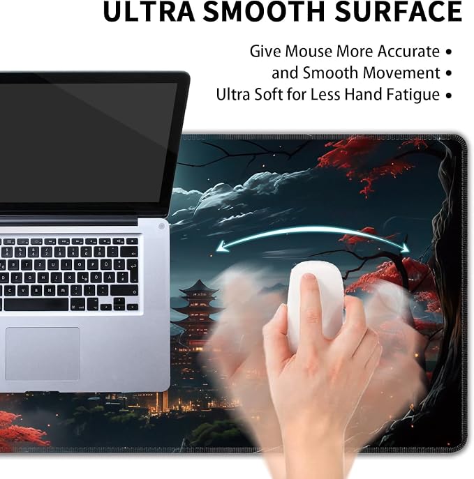 Japanese Full Moon Large Mouse Pad, Gaming Keyboard Desk Pad, Extended Mouse - Image 5