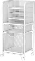 Rolling File Cart with 2 Drawers, Letter-Size File Storage with Wheels by Feyejade