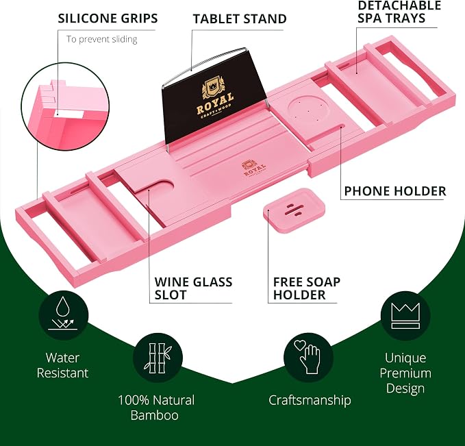 ROYAL CRAFT WOOD Non-Foldable Bathtub Tray - Image 3