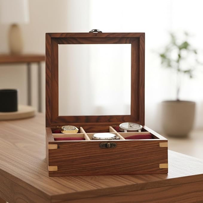 Wooden Watch Box for Men & Women, Watch Organizer & Display Case, Premium - Image 7