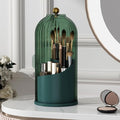 Makeup Brush Holder with Lid 360 Rotating Clear Dustproof Make Up Organizers by YOOLENS