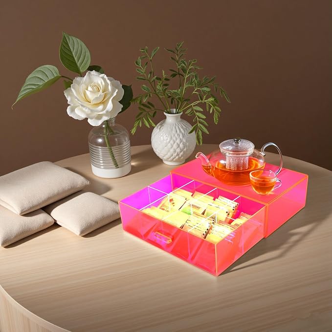 Acrylic Tea Bag Organizer and Storage Box Stackable Tea Bag Holder - Image 2