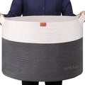 Extra Large Laundry Basket toy storage 22"X22"X14" blanket basket Cotton Rope by GOCAN