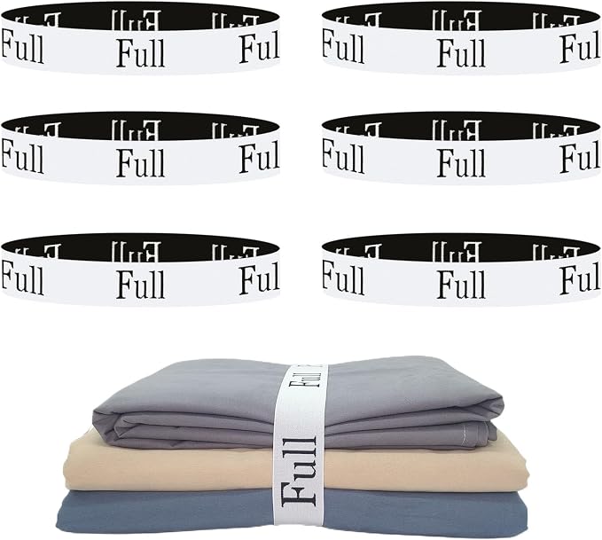 6 Pieces Bed Sheet Organizer Bands, Sheet Organizers and Storage Label Bands by Yermivie