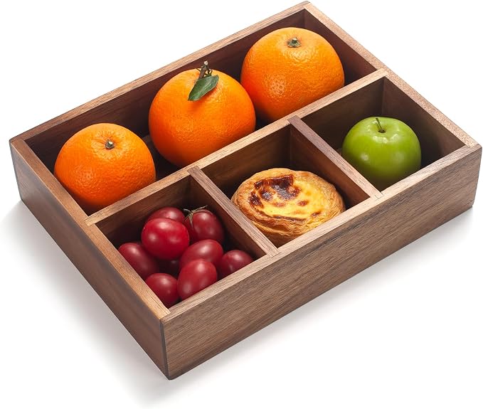 Tea Bag Holder, Acacia Wood Tea Bag Storage Organizer, Tea Candy Basket - Image 5